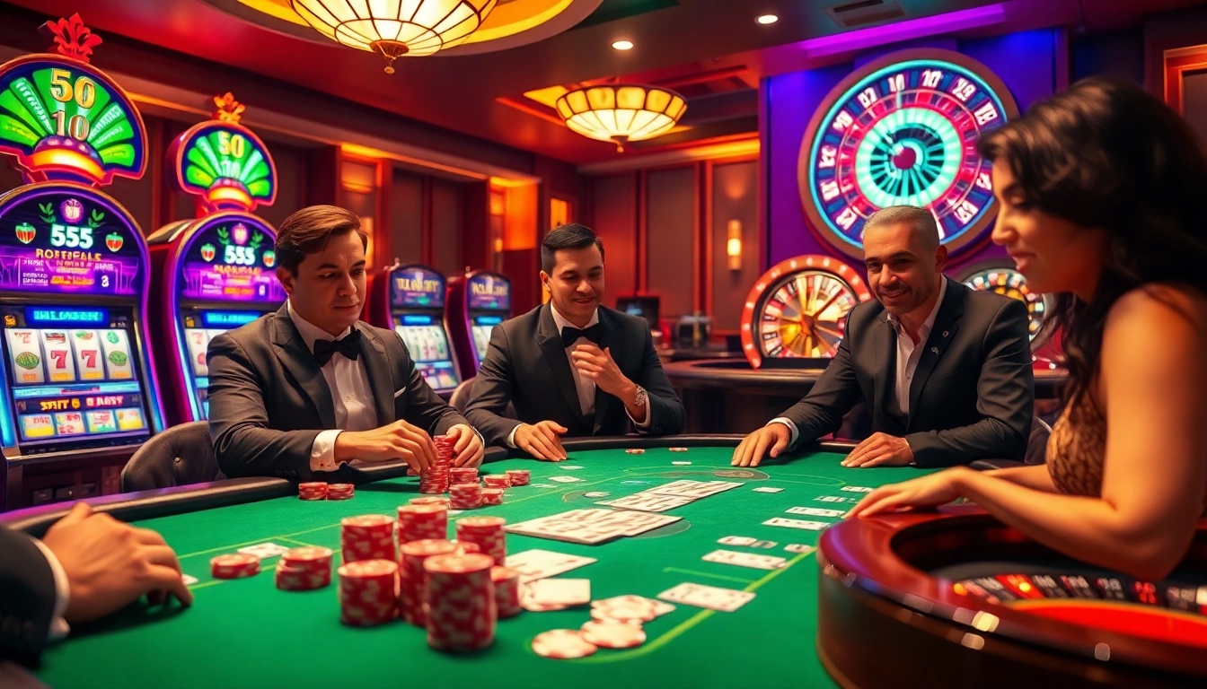Experience the thrill of gambling at 555 win with vibrant poker and slot machines.
