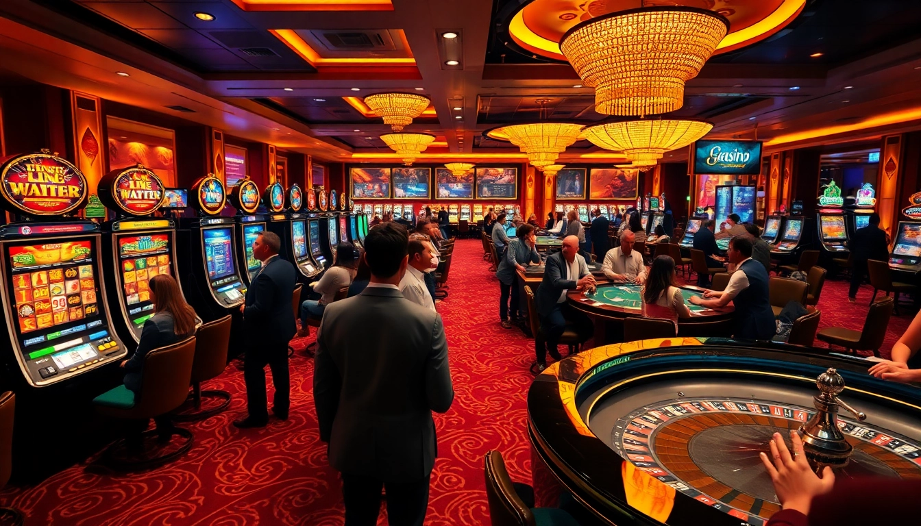 Joueurs heureux profitant de l'expérience de casino en ligne dans un environnement lumineux.