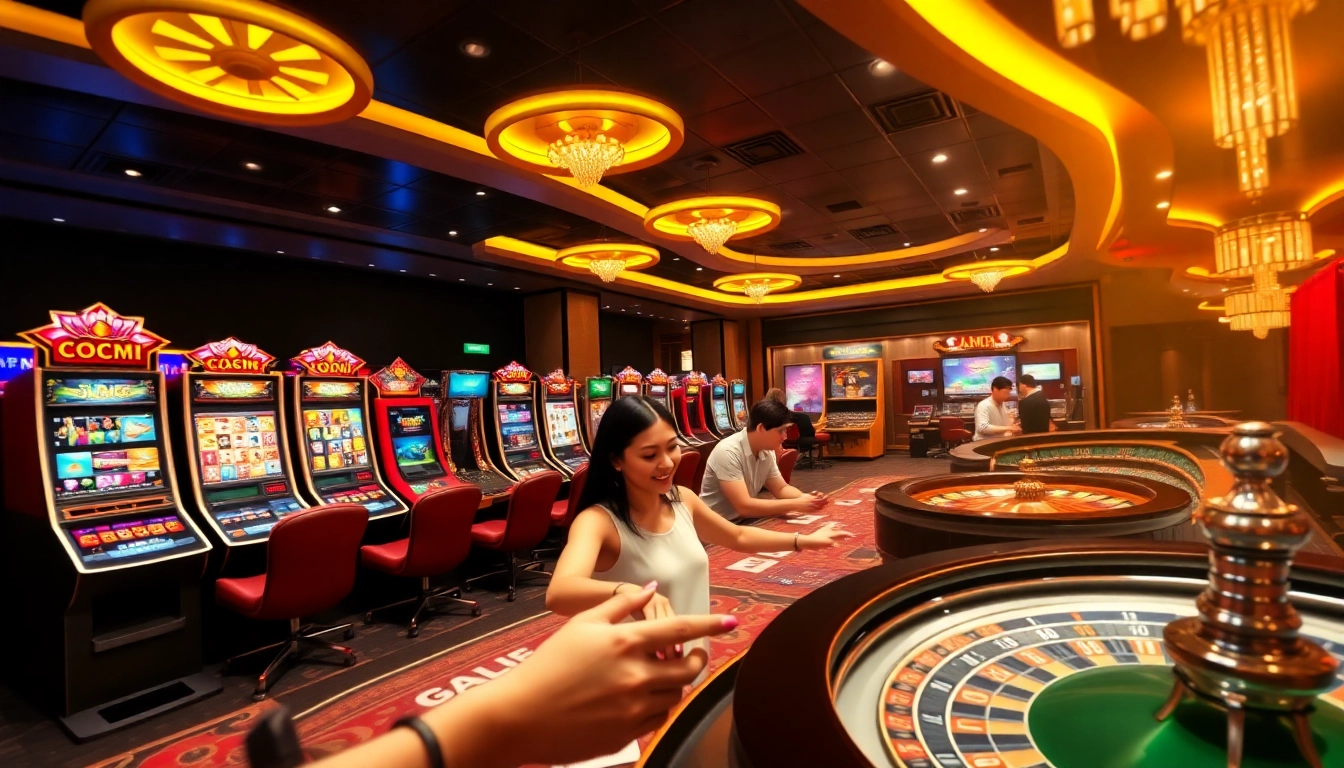 Exciting gaming scene at 99ok featuring diverse casino games and vibrant atmosphere