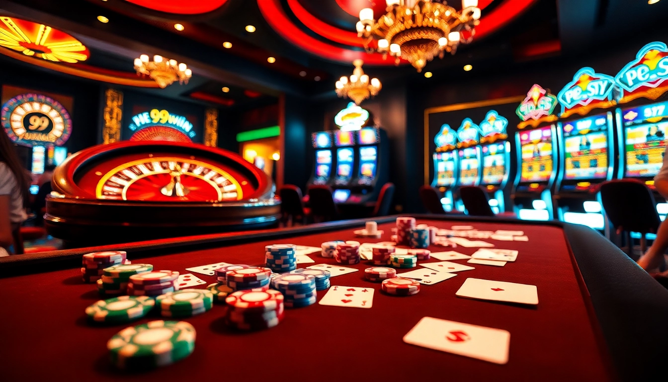 Experience the thrill of gaming at 99win with vibrant casino tables and exciting betting action.