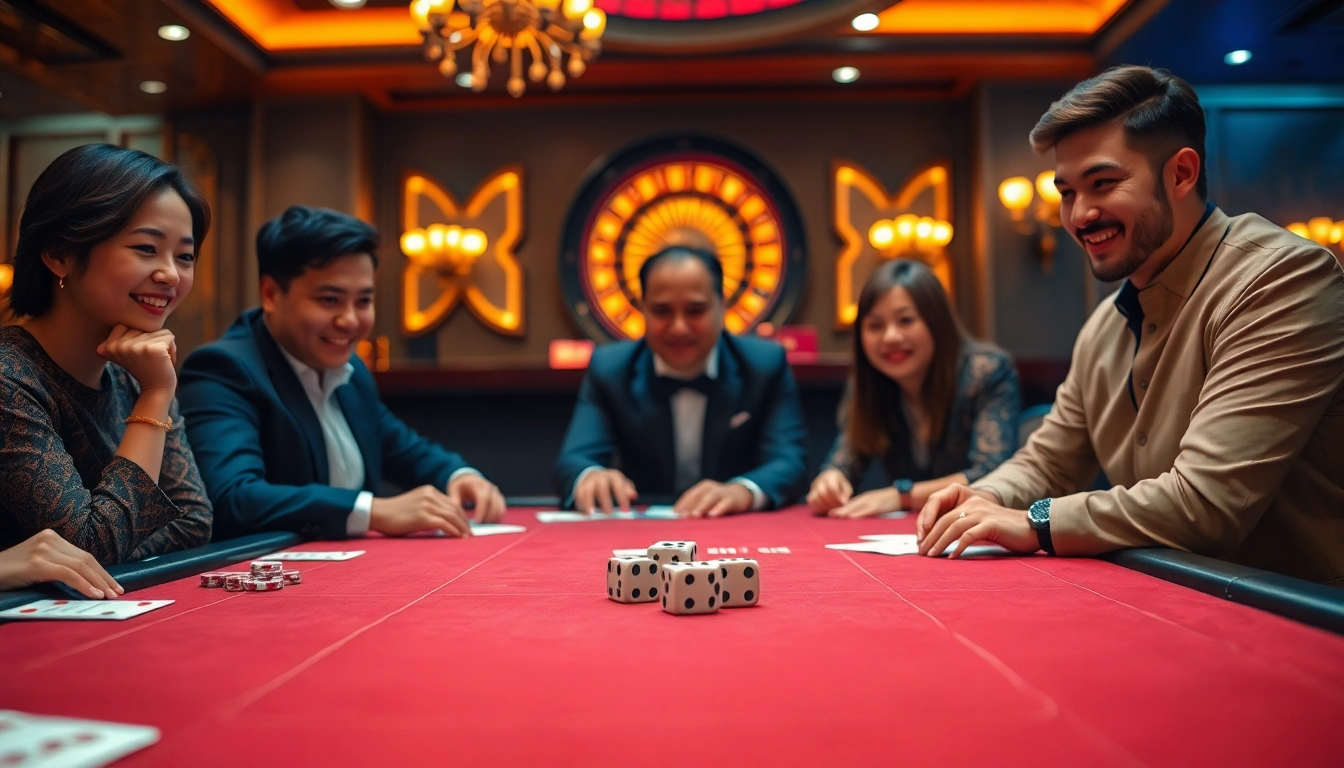 Players engage in a thrilling Tài Xỉu MD5 game, showcasing casino excitement and betting action.