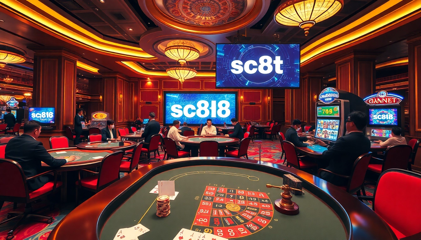 Experience the excitement of sc88 bet with gamblers winning at luxurious casino tables.