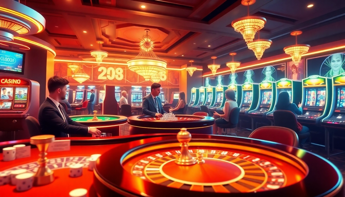 Engaging scene featuring the meilleur casino en ligne 2032 showcasing vibrant gambling activities.